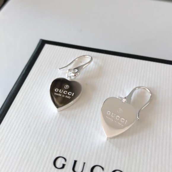 Gucci Sterling Silver Heart Earrings - Picture 6 of 10